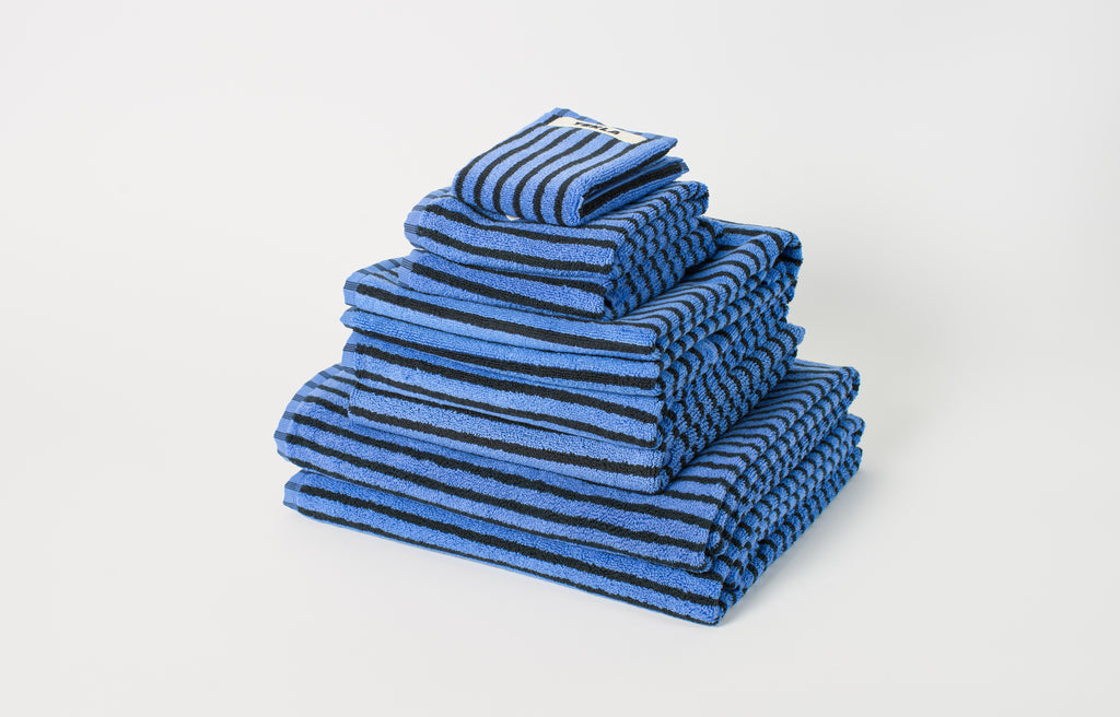 Blue and Black Bath Mat