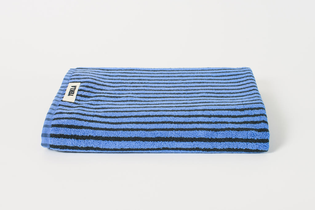 Blue and Black Bath Towel