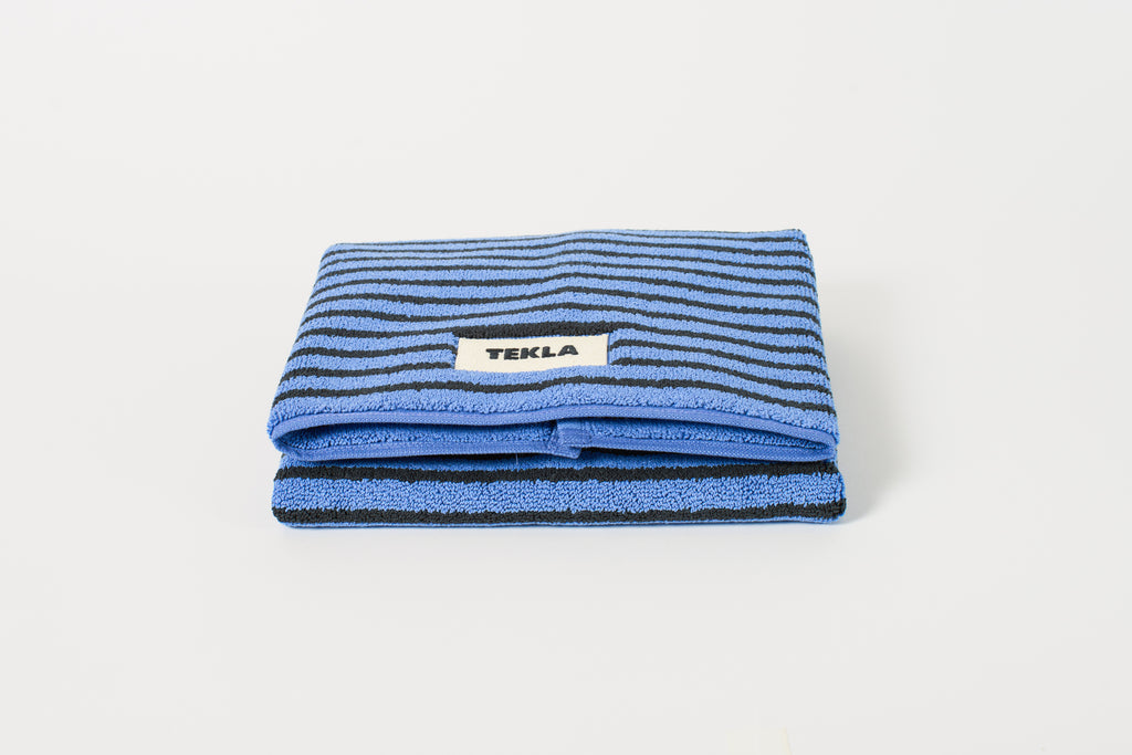 Blue and Black Bath Mat