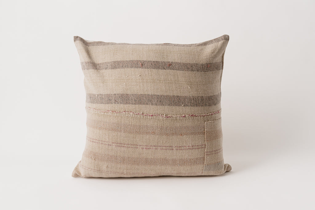 Vintage Grain Sack Pillow 18 x 18 J.