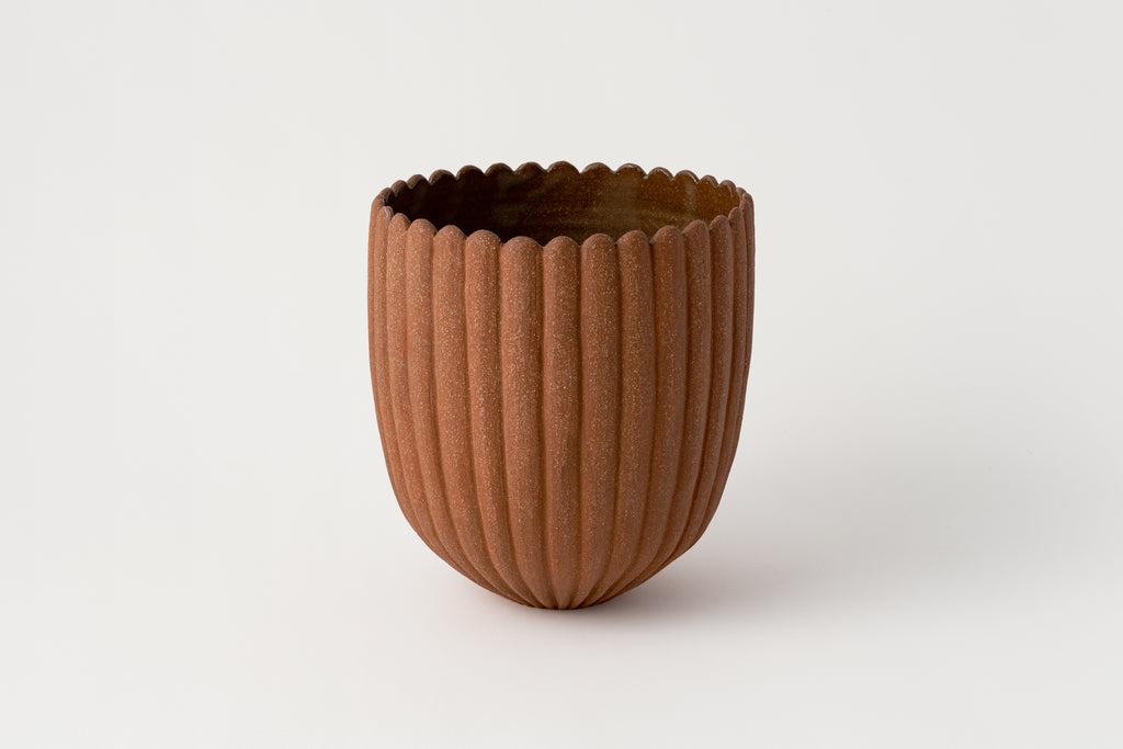 Large Petal Vase in Terra