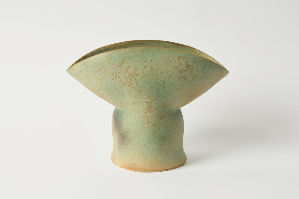 Fan Vase Matte Green Crystal