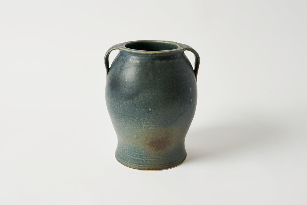 Navy Vase with Handles