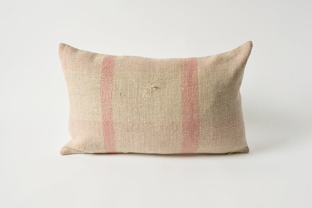 Vintage Grain Sack Pillow 12 x 20 #15
