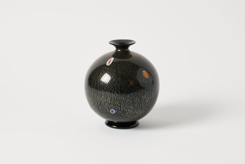 Black Murano Black Vase