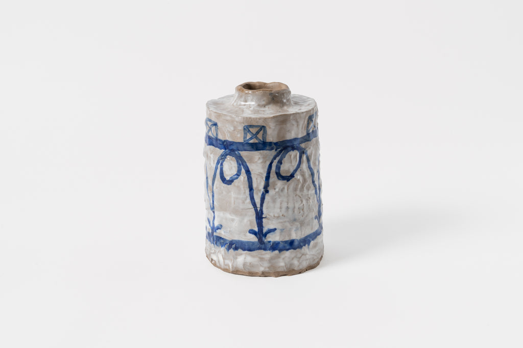 Blue Patterned Vase F.