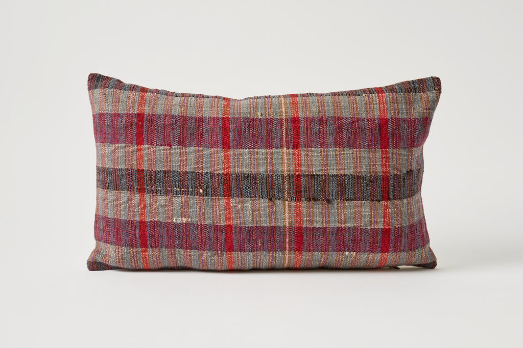 Vintage Grain Sack Lumbar Pillow Purple/Red