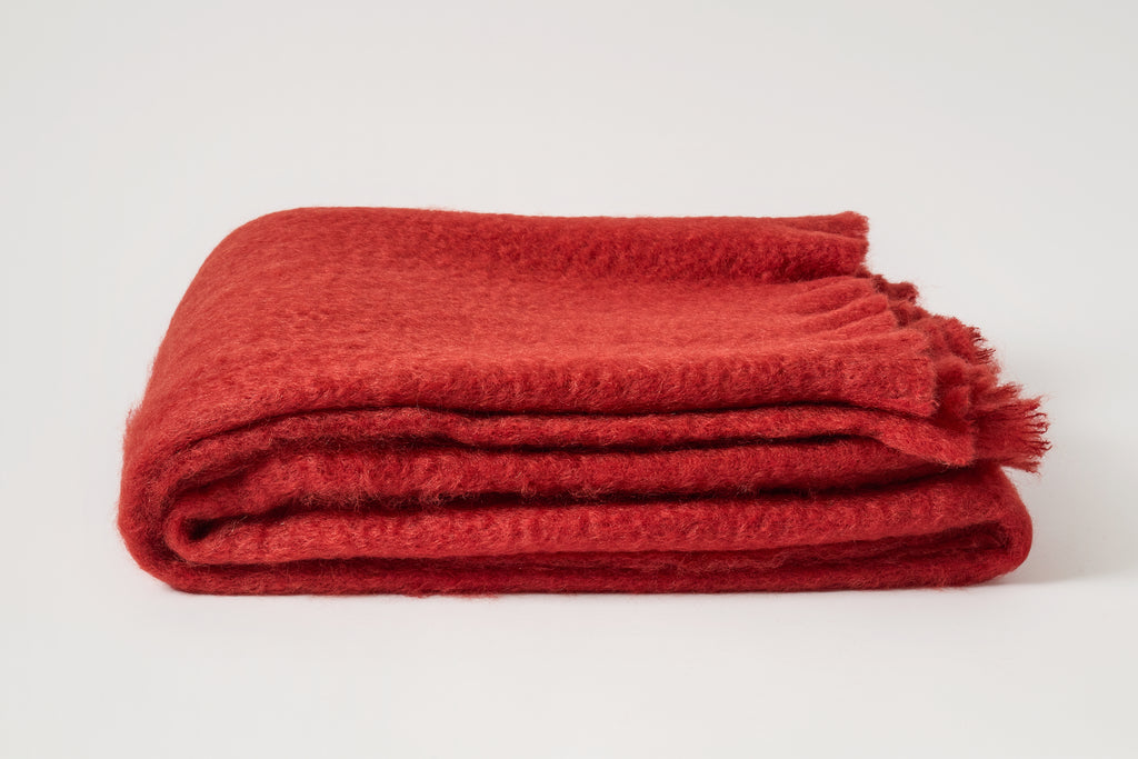 Mohair Lisos Throw - Red