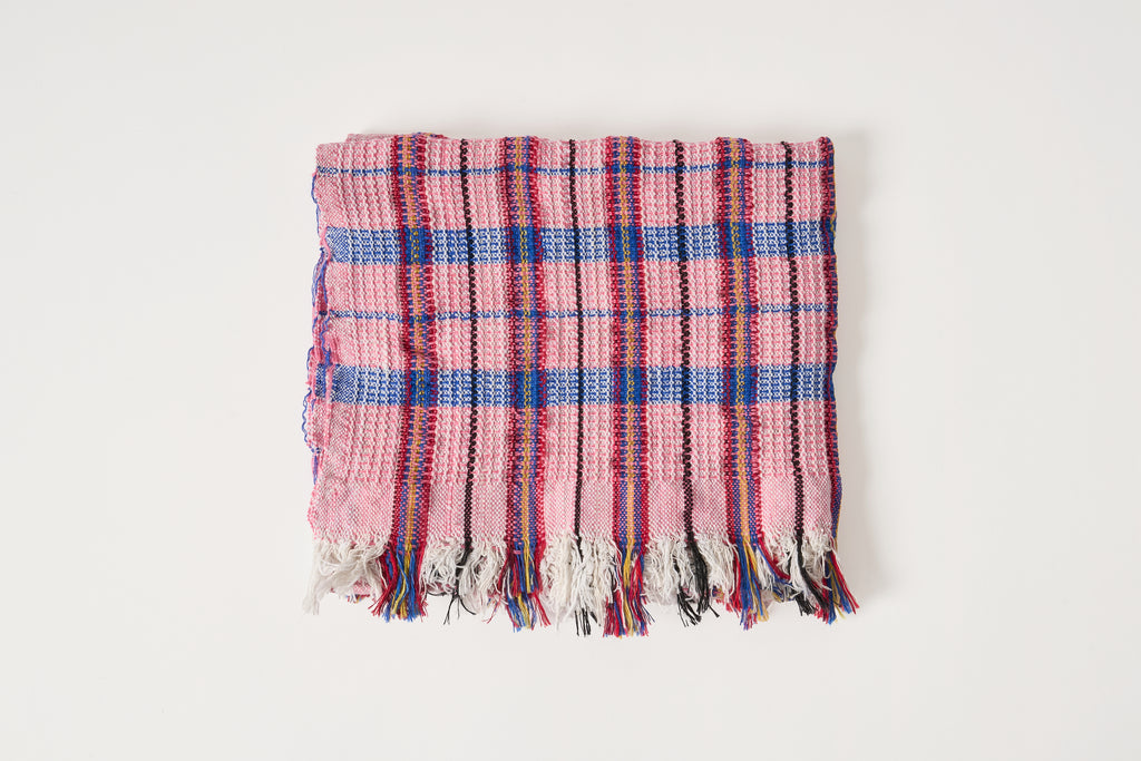 Small Plaid Towels - Pink