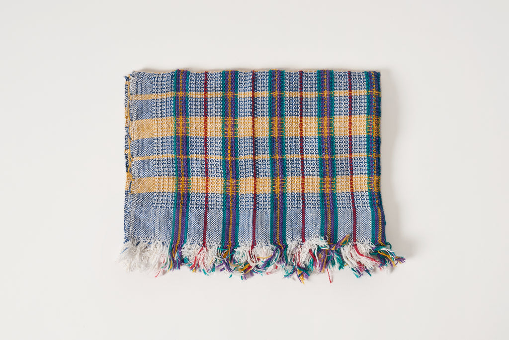 Small Plaid Towels - Blue