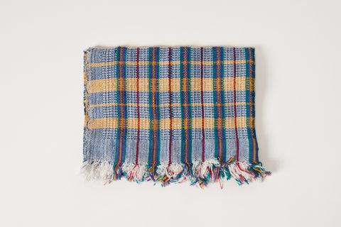 Small Plaid Towels - Blue