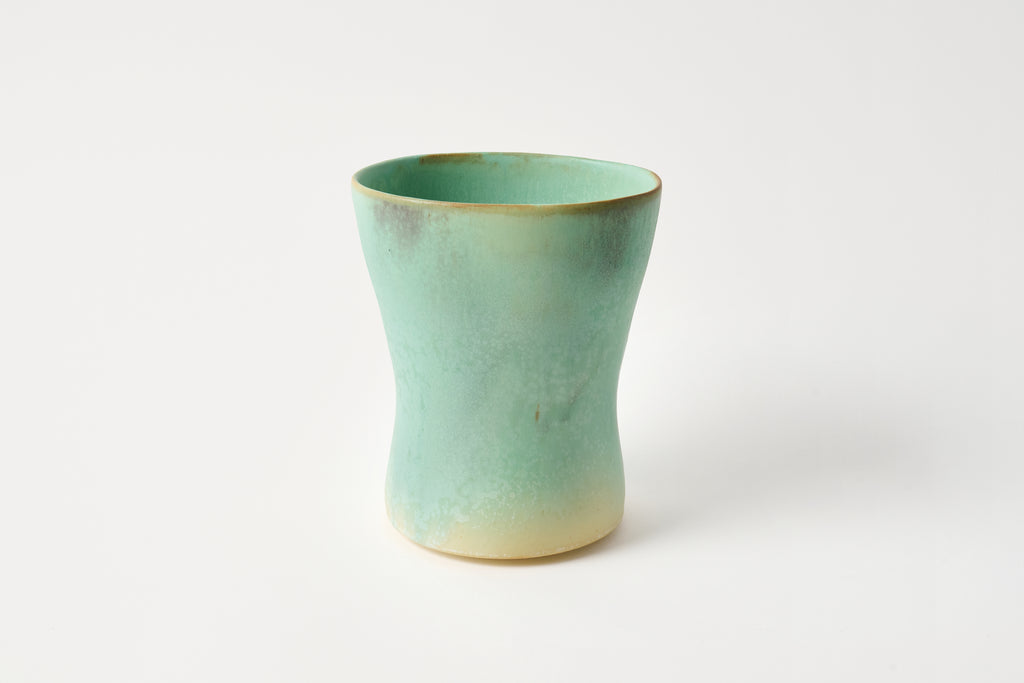 Copper Mint Crystal Fan Vase