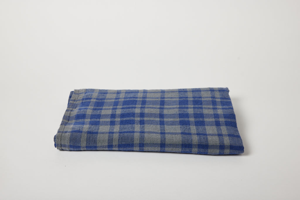 Blue Plaid 63 x 118 Tablelcoth